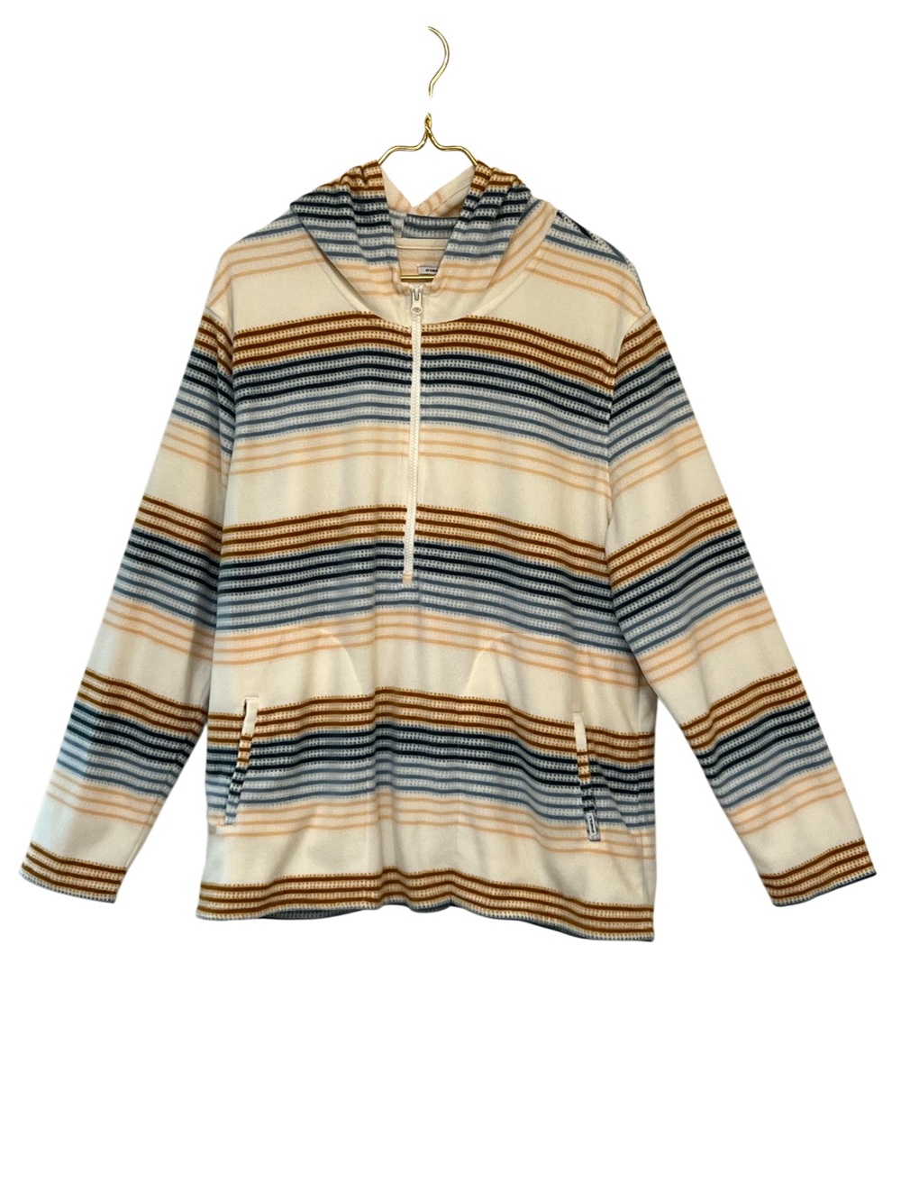 O’Neill Striped Fleece Hoodie Half Zip Pullover Pockets XXL - Picture 1 of 7
